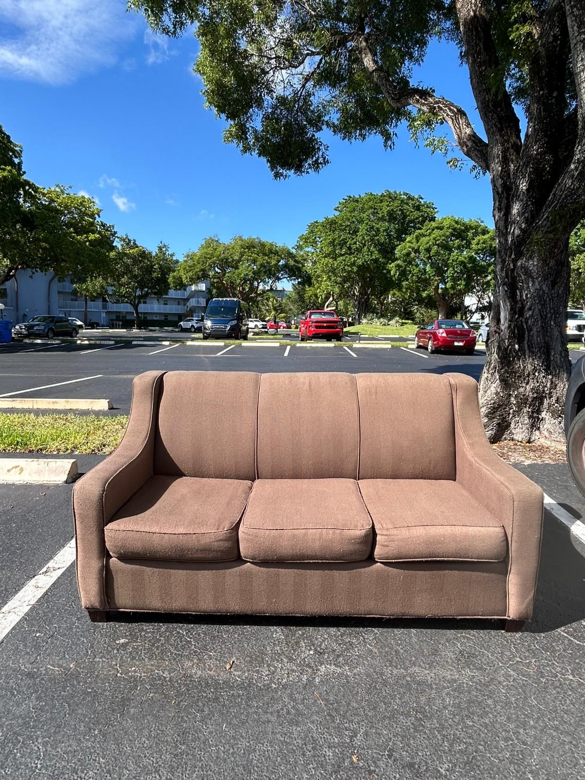 SOFA BED/ SLEEPER/ FABRIC / BROWN/ DELIVERY NEGOTIABLE