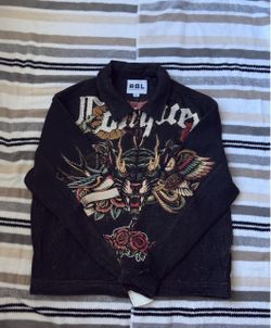 RBL Black Graphic Zip-Up Jacket