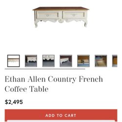 Ethan ALLEN FRENCH COFFEE TABLE 
