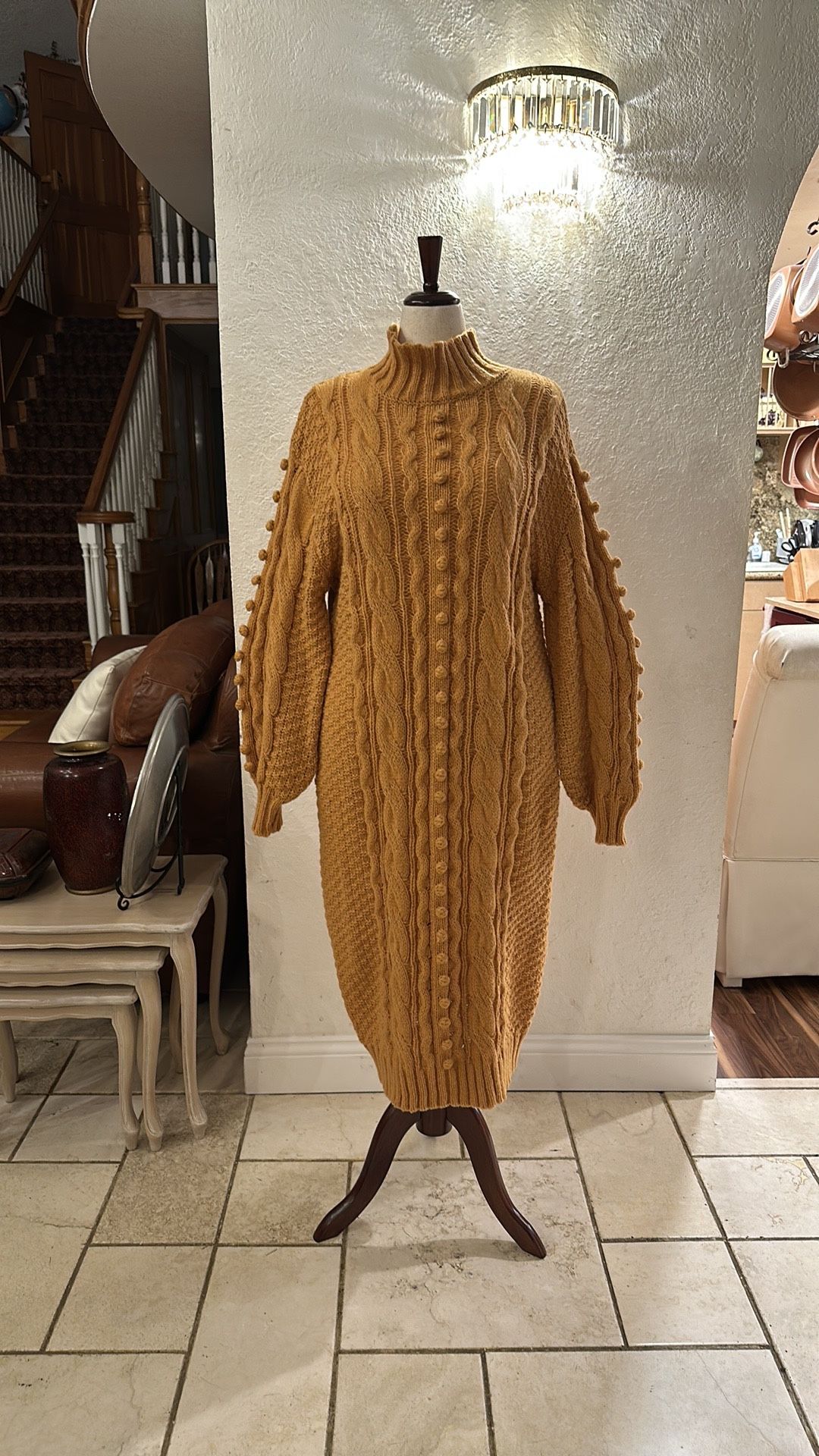 Robbed Soft-knit Sweater Dress