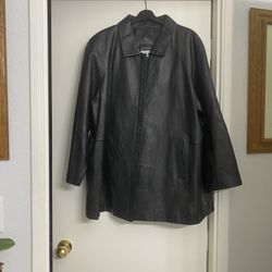 Big & Tall Mens Leather Coat 4XLT