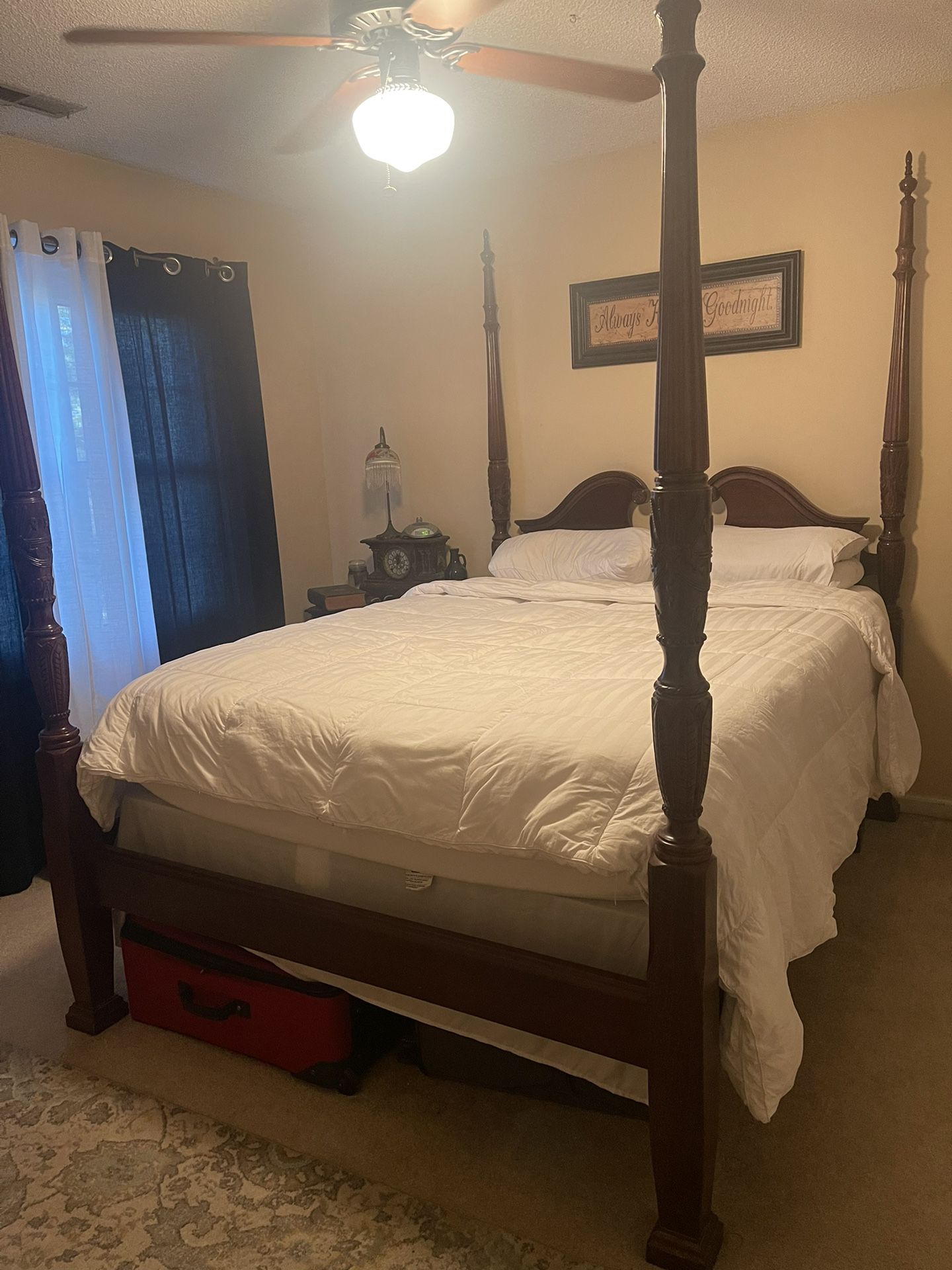 Queen Size Bed Frame And High Boy Dresser