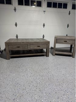 Solid Wood Coffee Table & Side Table
