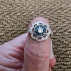 STERLING SILVER CZ RING.  SIZE 8.  NEW. PICKUP ONLY.