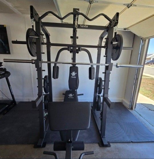 Smith Machine 2001 | Multi-Use Adj Bench | Gym Equipment | Fitness | Squat Rack | Excercise |🔴WEIGHTS AND BARBELL SOLD SEPARATELY 🔴 FREE DELIVERY 🚚