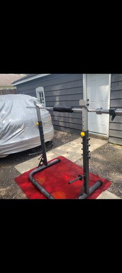 WEIDER SQUAT RACK  WITH 7'OLYMPIC BAR LOCKJAW COLLARS NECK PAD 
11525 S HALSTED/ 7111.S WESTERN 
110$  CASH ONLY AS IS