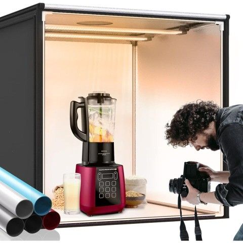 FOSITAN Bi-Color Dimmable Photo Light Box Kit, 32x32 inch/80x80 cm