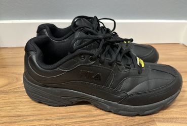 Mens Fila Memory Foam  Slip Resistant Work Shoes Black Size 13