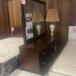 Dresser and mirror 799 nightstand 299