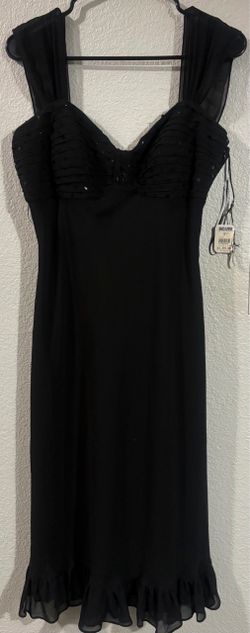 Black Formal Midi Dress with Beading