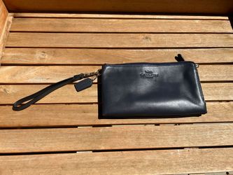 Coach Black Leather Wristlet Clutch