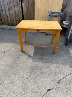 Vintage Low Wooden Desk for Child, with Drawer, 36 wide, 24 deep, 24 high, $15