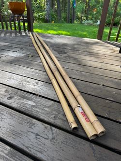 3 large bamboo decorative stick pieces 8 foot long