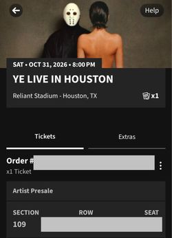 Ye Concert Ticket