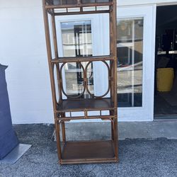 Rattan book shelf vintage
