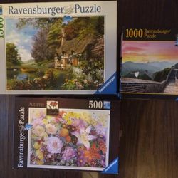 Lot Of 3 Ravensburger Jigsaw Puzzles 