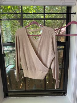 Tan pinque long sleeve sweater