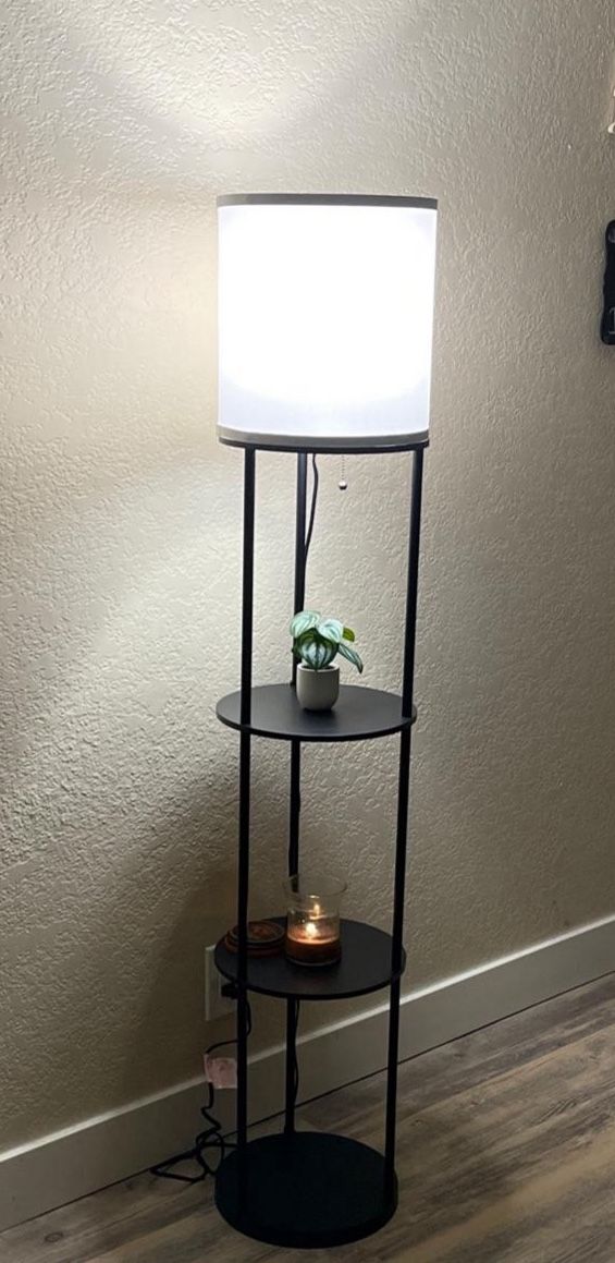 Floor Lamp With Shelves