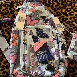 Vera Bradley Sling Backpack And Wallet Set