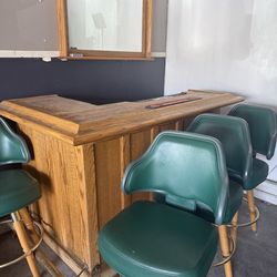 Bar + 4  chairs+mirror