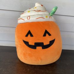 Squishmallows Official 12 inch Lester the Jack O'Lantern Latte