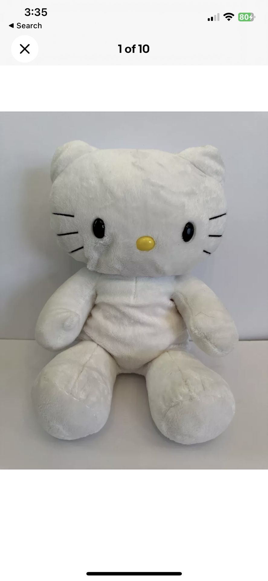 Build A Bear  White HELLO KITTY And I 8” - No Bow