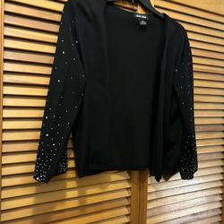 Black Beaded Beautiful Sweater Mid Length To The Waist