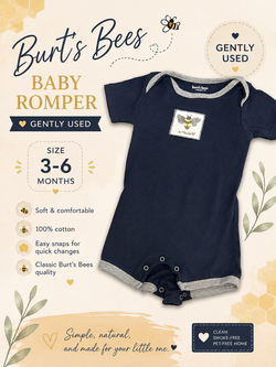 Baby Boy Burts Bees Romper Size 3-6 months