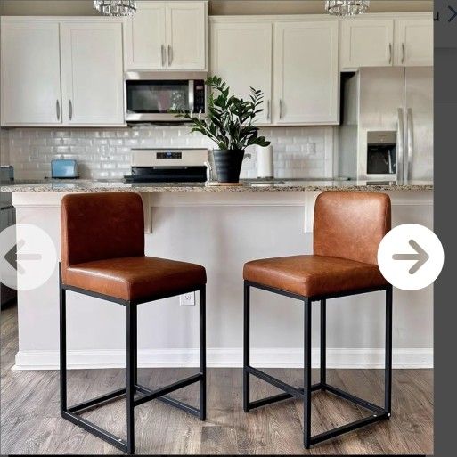 Bar Stools Set of 2, Counter Height 24'‘