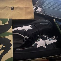 A Bathing Ape Bape Sta Black Patent 