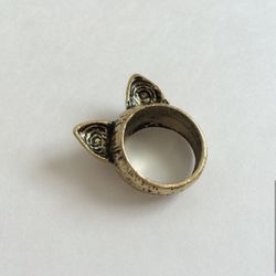 Kitty Cat Ears Harajuku Kawaii Ring 1 Piece Brass Color