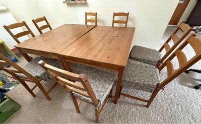 2 set dining tables 8 chairs ( tv stand free)
