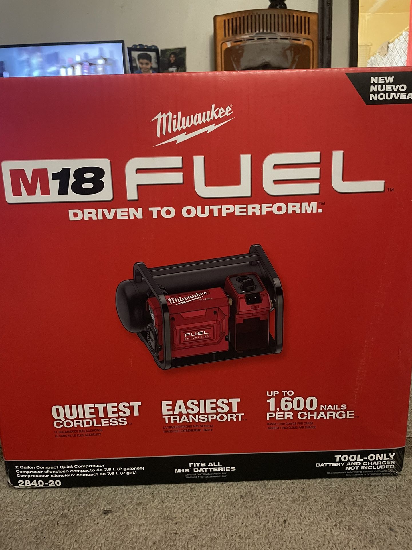 M18 FUEL 18-Volt Lithium-Ion Brushless Cordless 2 Gal. Electric Compact Quiet Compressor (Tool-Only)