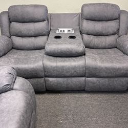 New sofa and loveseat with power box, and USB port, reclining and free delivery
