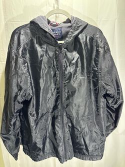 French Toast Black Fleece Lined Hooded Full Zip Windbreaker Jacket 20H