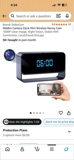 DuboCam Hidden Camera Clock Nanny Cam