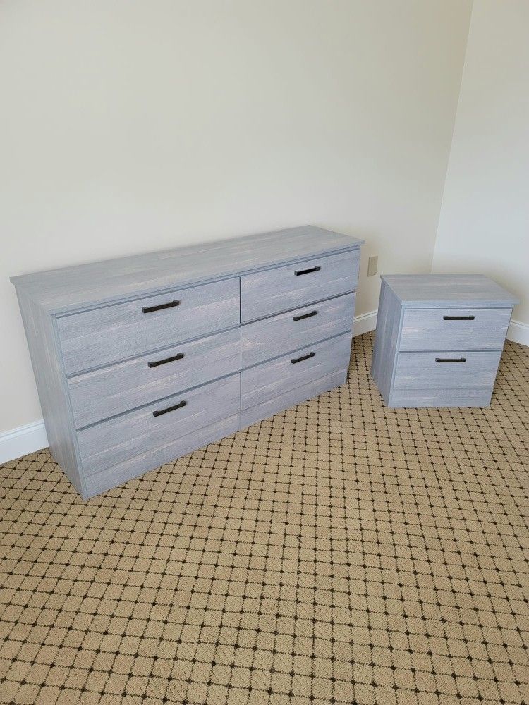 NEW DOUBLE DRESSER AND ONE NIGHTSTAND ASSEMBLED