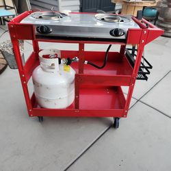 Dual Burner Rolling Cart