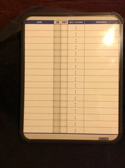 14x11 dry erase/magnetic in/out board