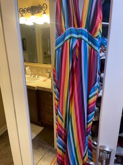 Rainbow halter dress- S