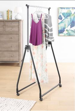 Whitmor Adjustable Height Rolling Garment Rack #1265