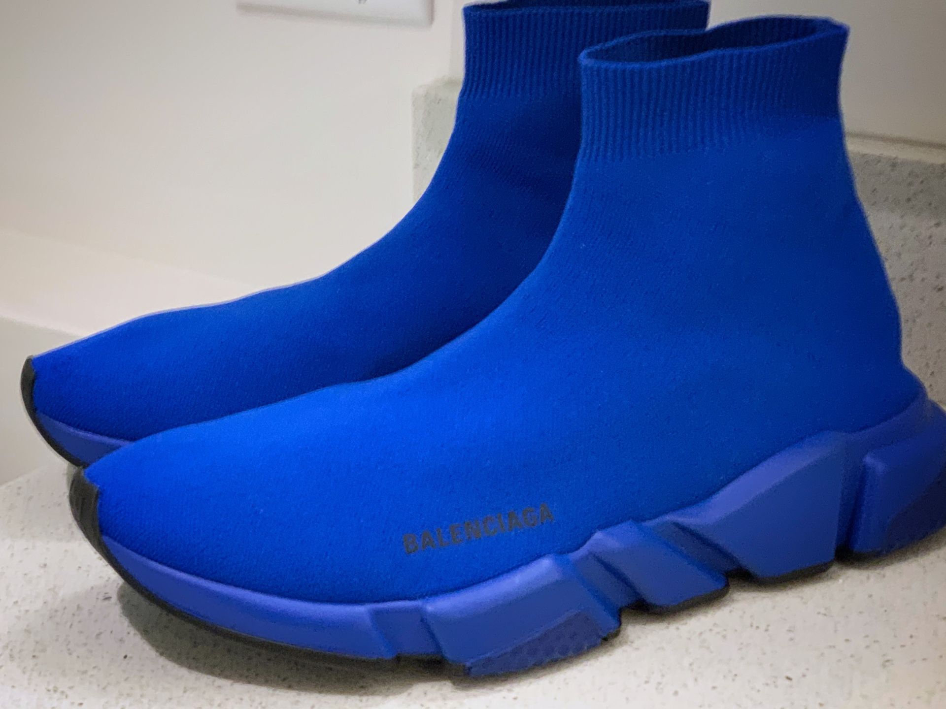 Balenciaga Electric Blue Speed Trainers