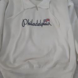 Cityscape Philadelphia Half Zip Sweatshirt Size Large