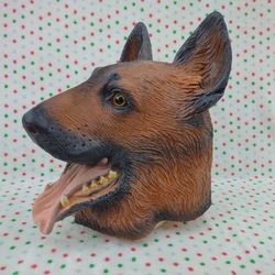 German Shepherd Dog Mask Halloween Costume Latex Head Mask Realistic