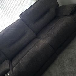 Sofa With Recliner Both Ends With A Charging Port 
