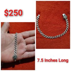 925 Sterling Silver Bracelet/Brasalete De Plata 925