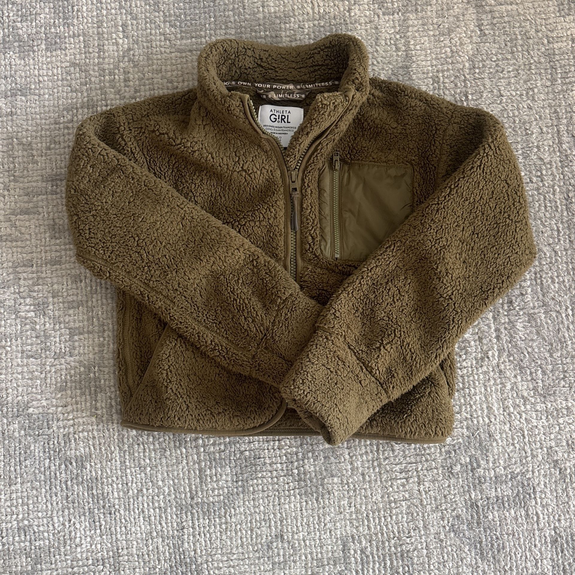 Athleta Girls Fleece Jacket Size 7 Like new!