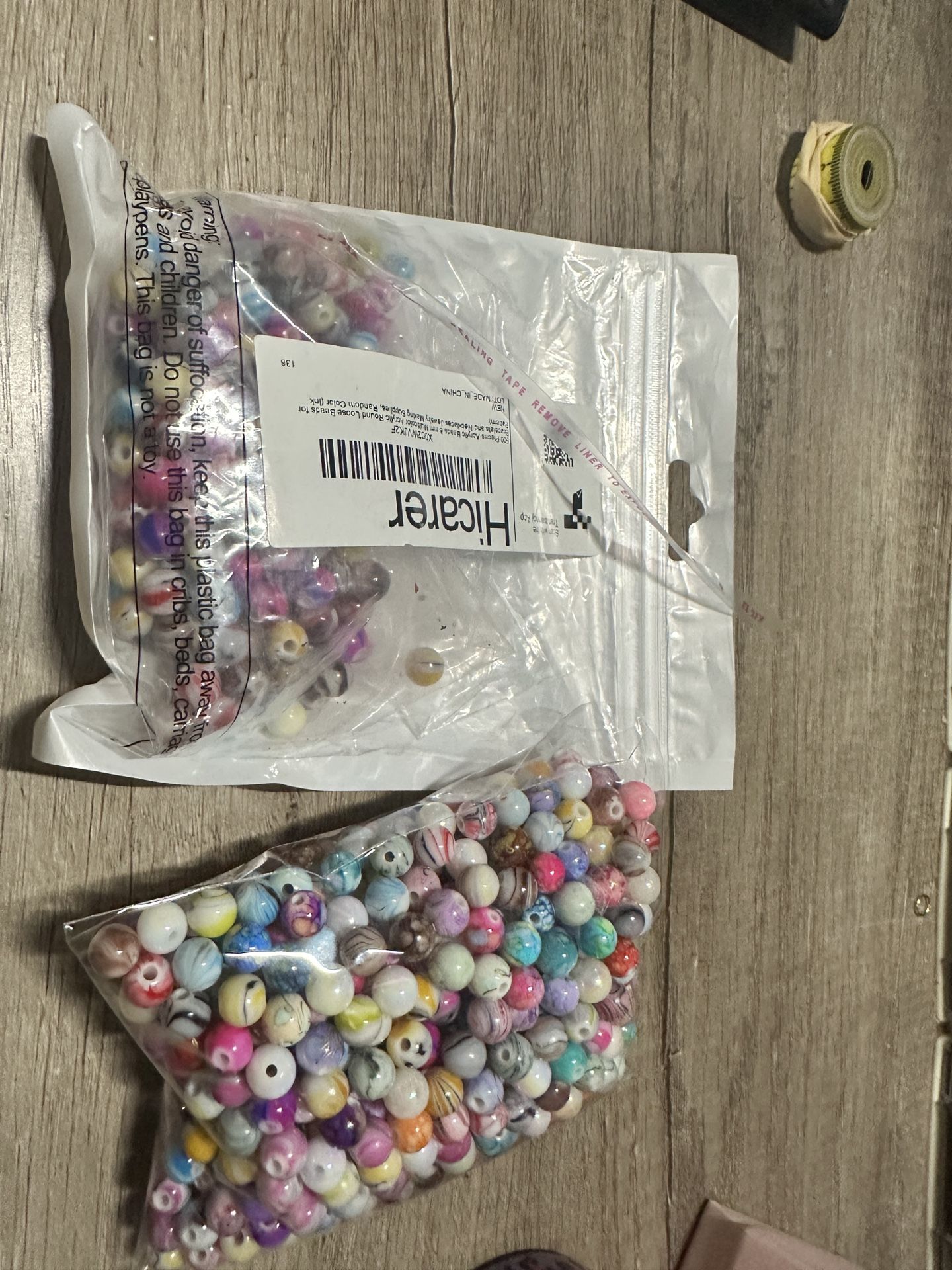 Marble round glass, beads, and mini
