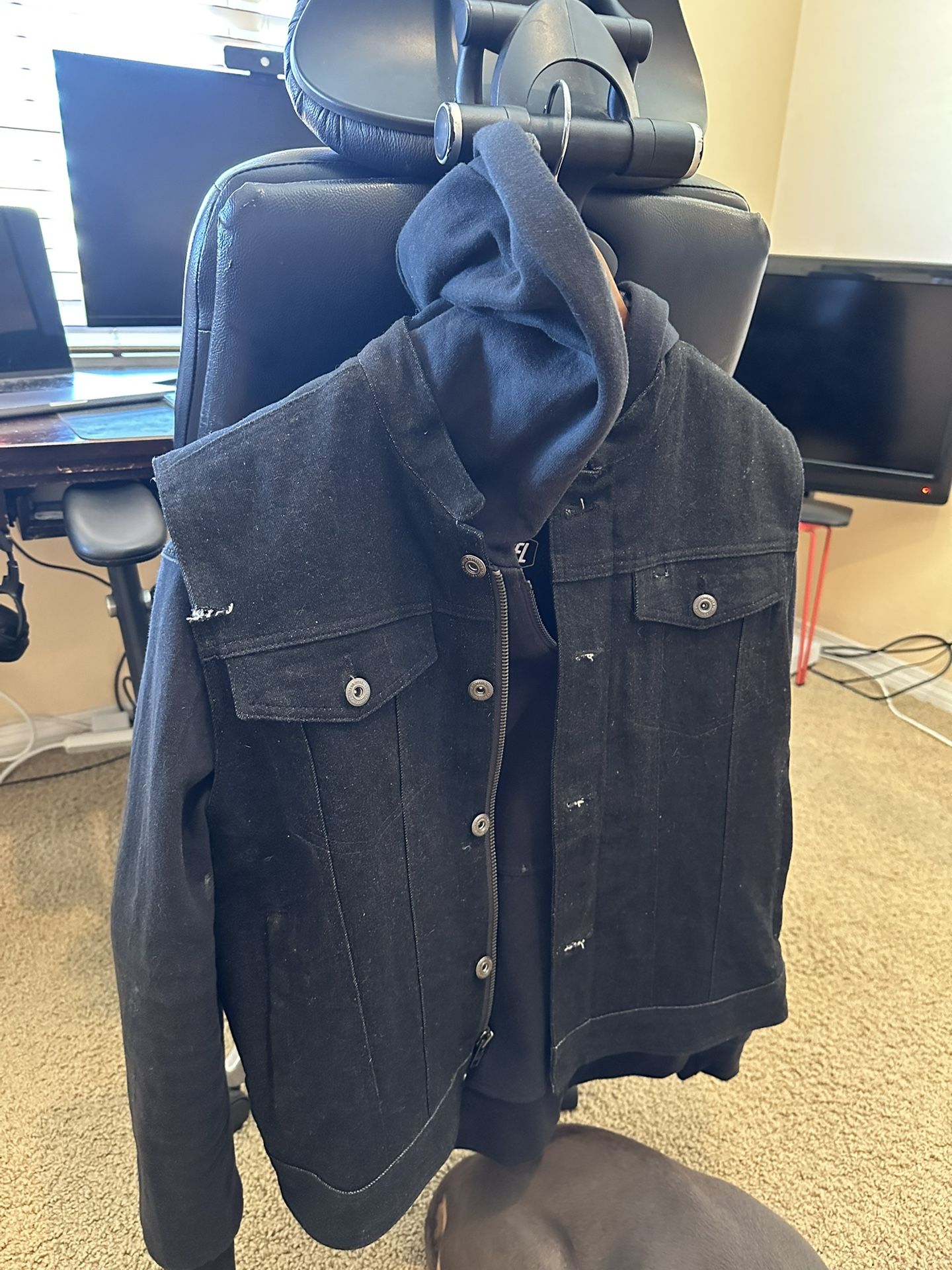 Armored Motorcycle Jacket: Black Hoodie + Separate Vest