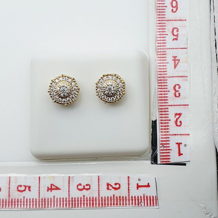 "14K Gold Plated Cubic Zircon Earrings, EVBRS416
 
 